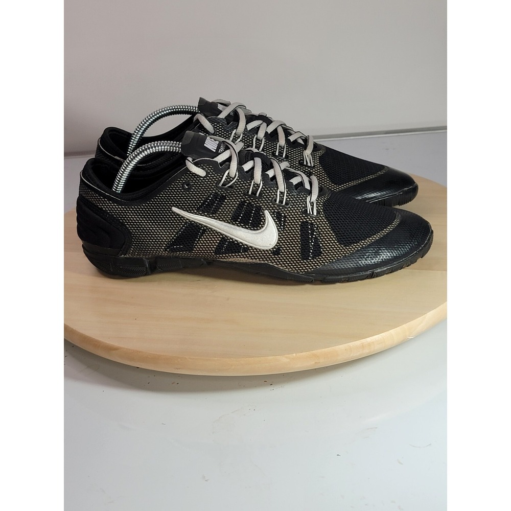 Nike Free Run Bionic Women's 9.5 Black Gold Silver Training Shoes 599269-001